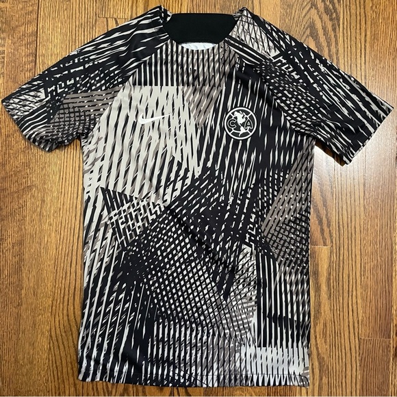 Club America Nike Dri Fit Pre Match Warm Up Shirt Black Gray Size Small - Picture 1 of 8